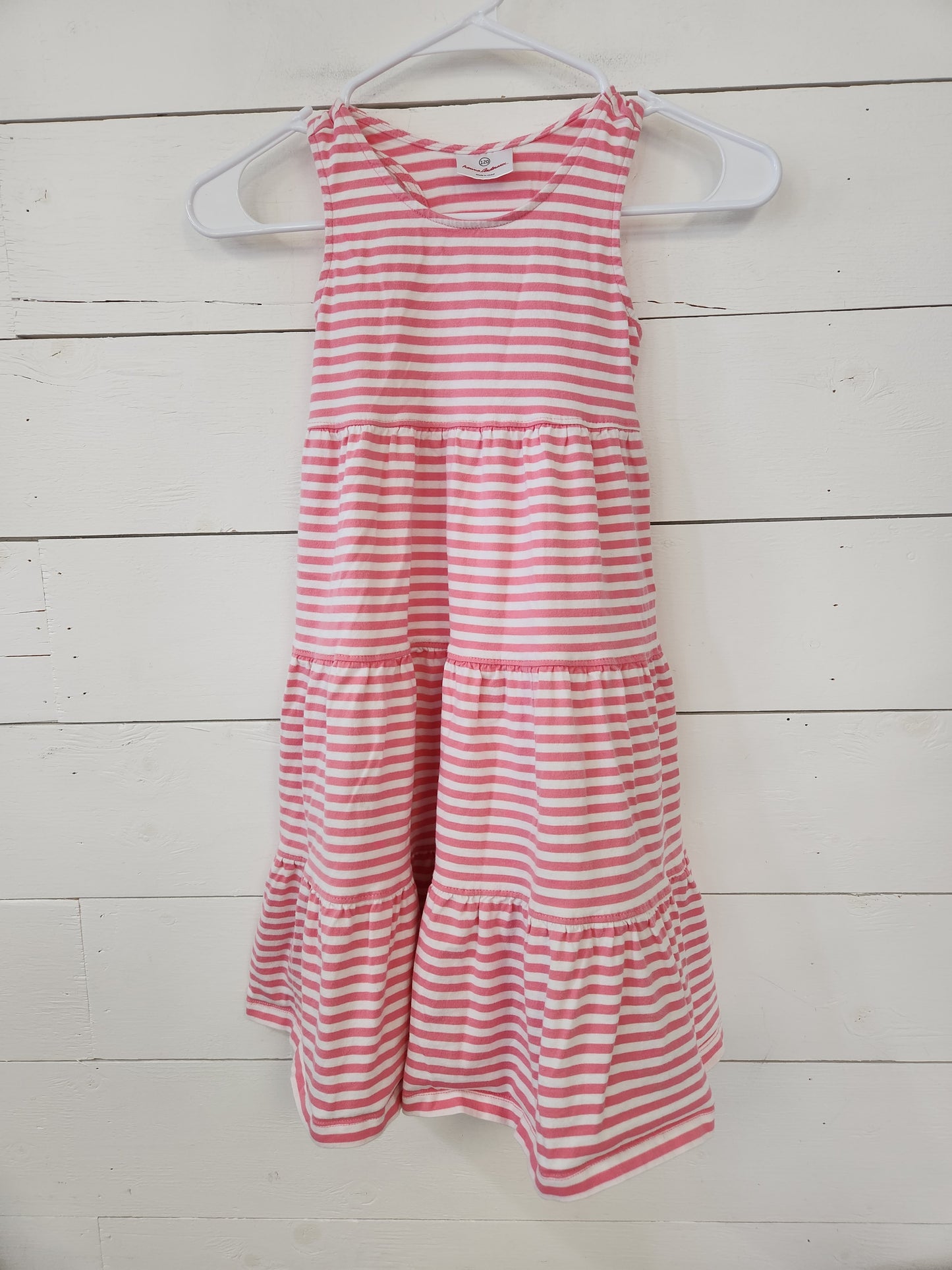 Size 6-7 | Hanna Andersson Pink Striped Sundress
