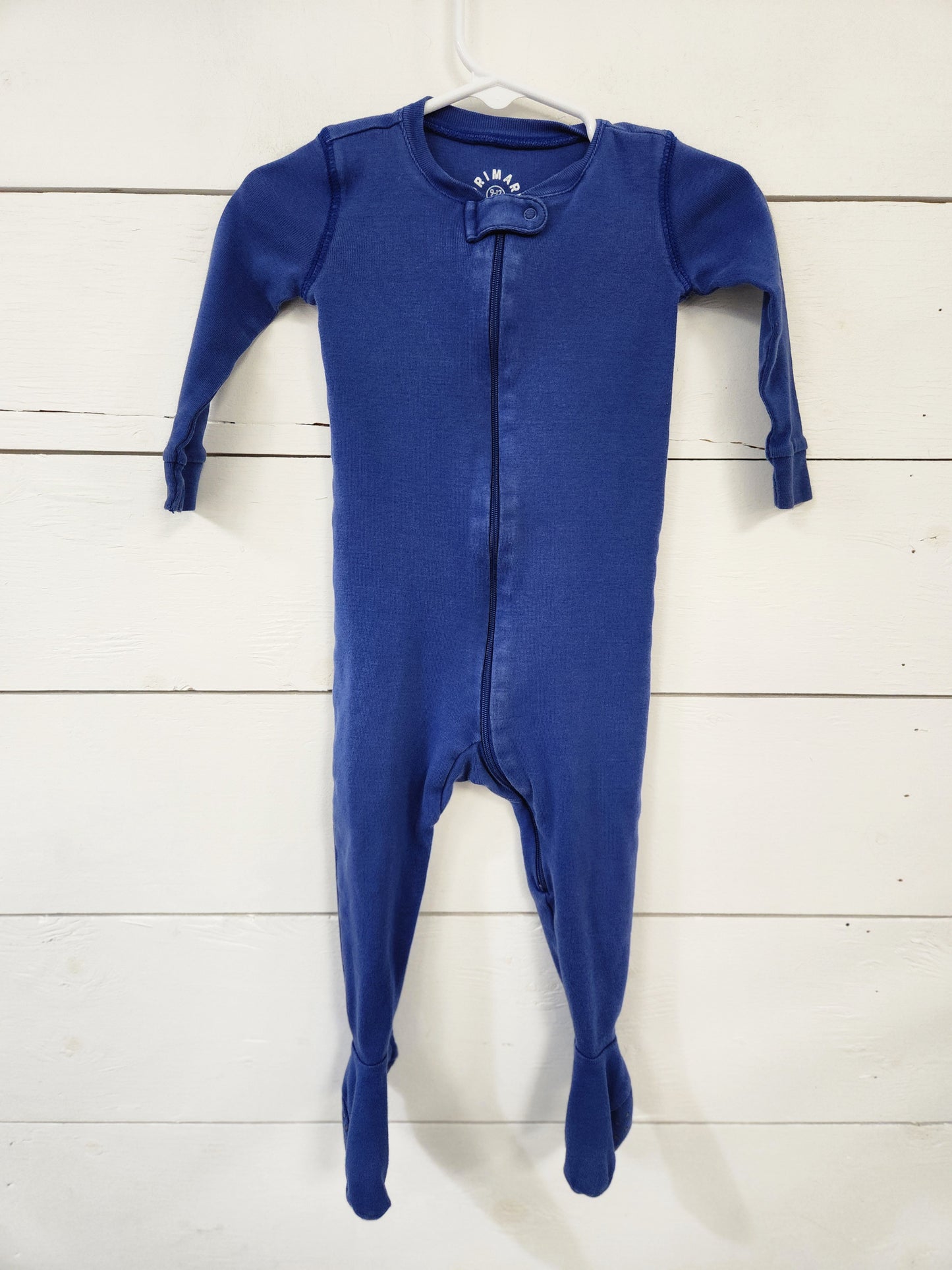 Size 9-12m | Primary Zip Footie Sleeper - Blue