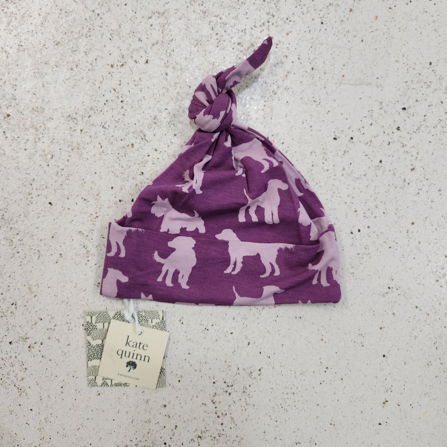 Size 3-6m | Kate Quinn Purple Puppy Knotted Hat NWT