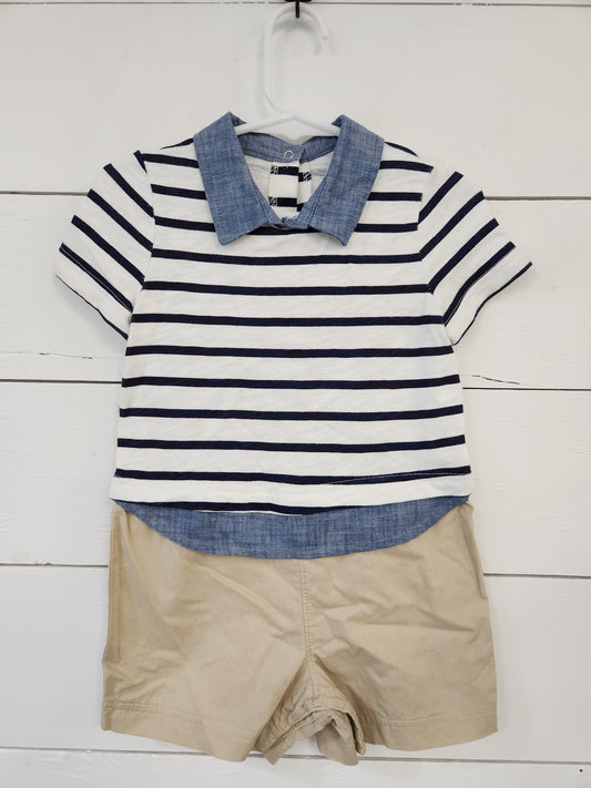 Size 12-18m | Gap One Piece Collared Shortie Romper