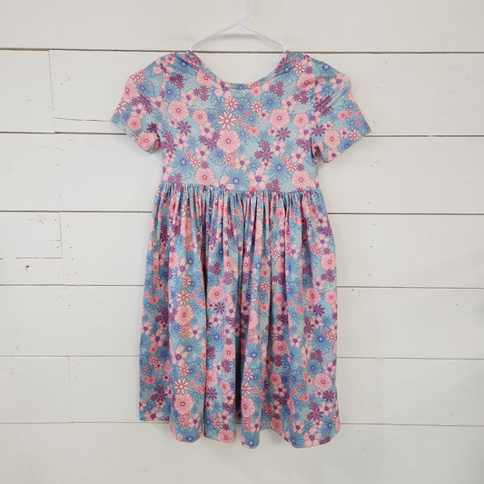 Size 7-8 | Mila & Rose Blue & Pink Floral Twirl Dress
