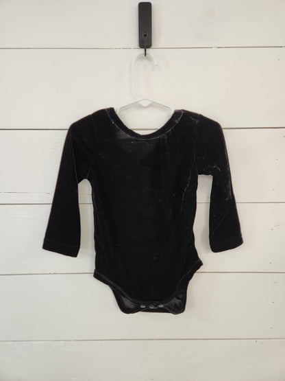 Size 2t | Bizzy Izzy Velvet Black Bow Bodysuit