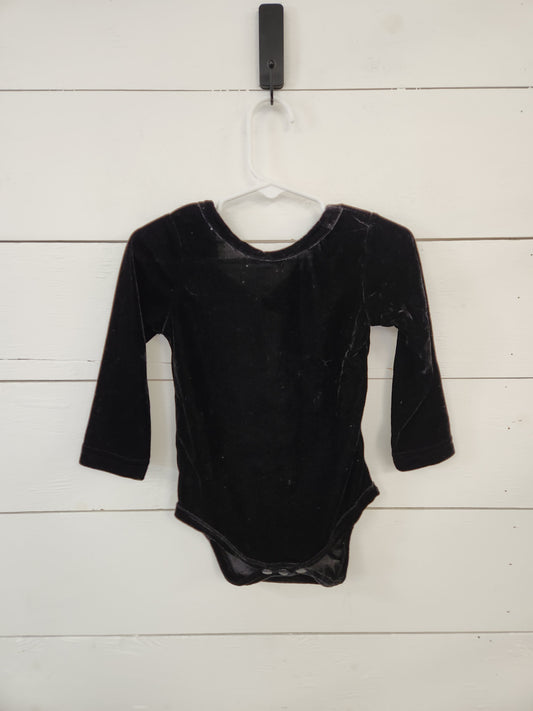 Size 2t | Bizzy Izzy Velvet Black Bow Bodysuit