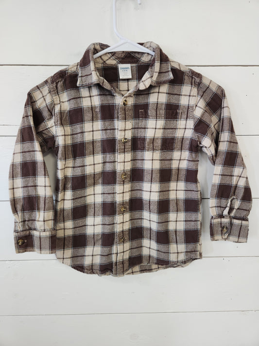 Size 5-6 | Gymboree Brown Plaid Flannel Buttondown