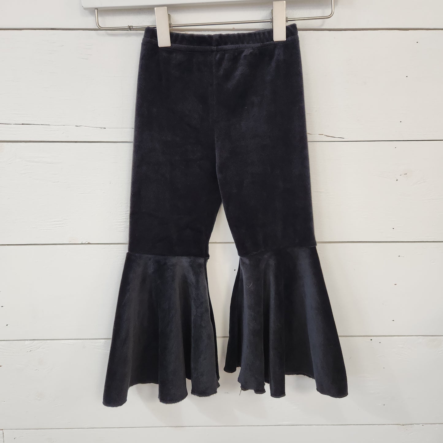 Size 2t | Bizzy Izzy Black Velvet Bellbottom Pants