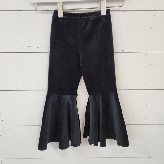 Size 2t | Bizzy Izzy Black Velvet Bellbottom Pants