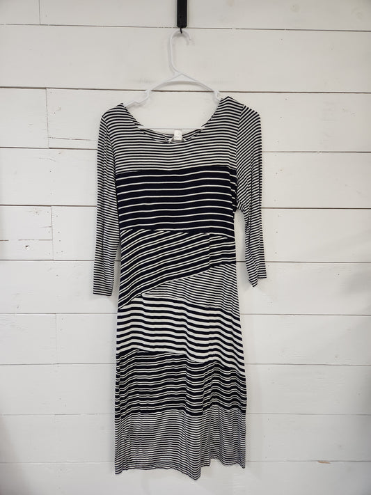 Size L | Motherhood Maternity Navy Striped Dress