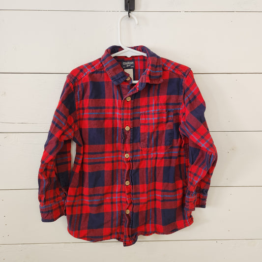 Size 5 | Osh Kosh Red & Navy Flannel Buttondown