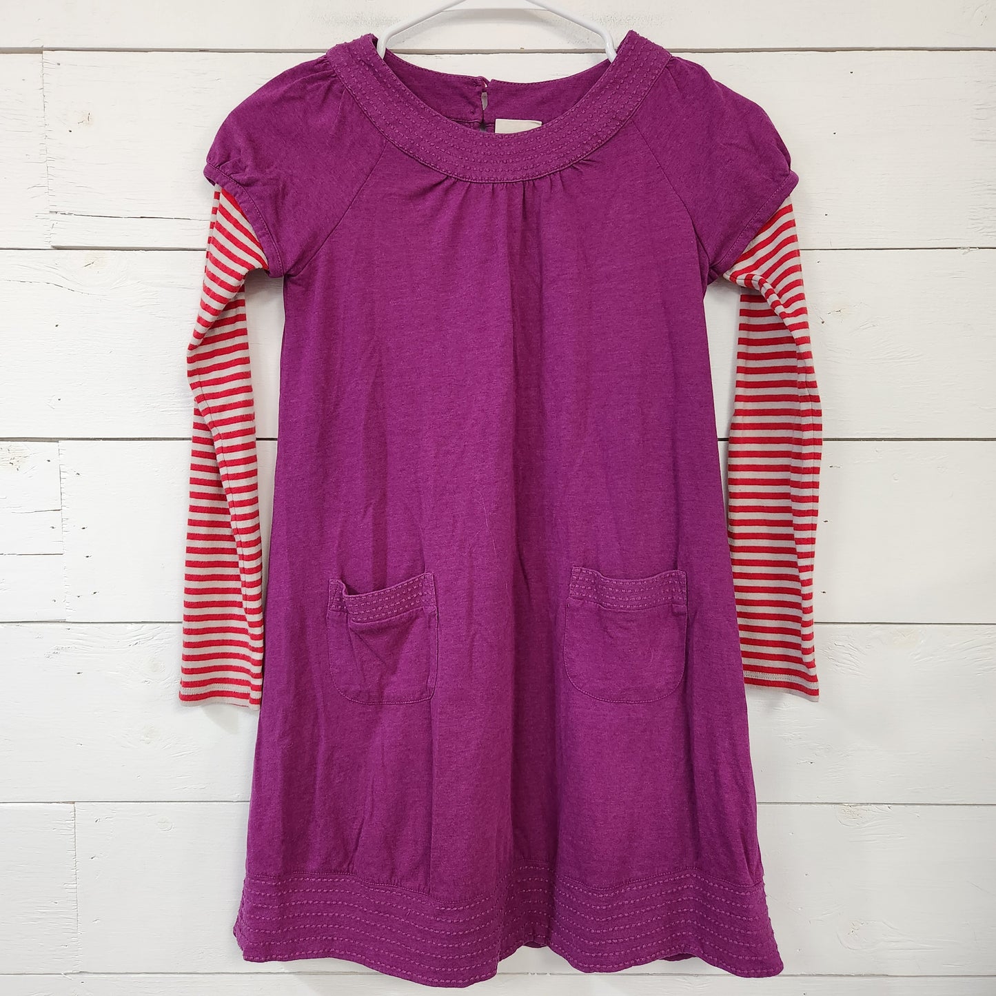 Size 9-10 | Mini Boden dress with striped sleeves