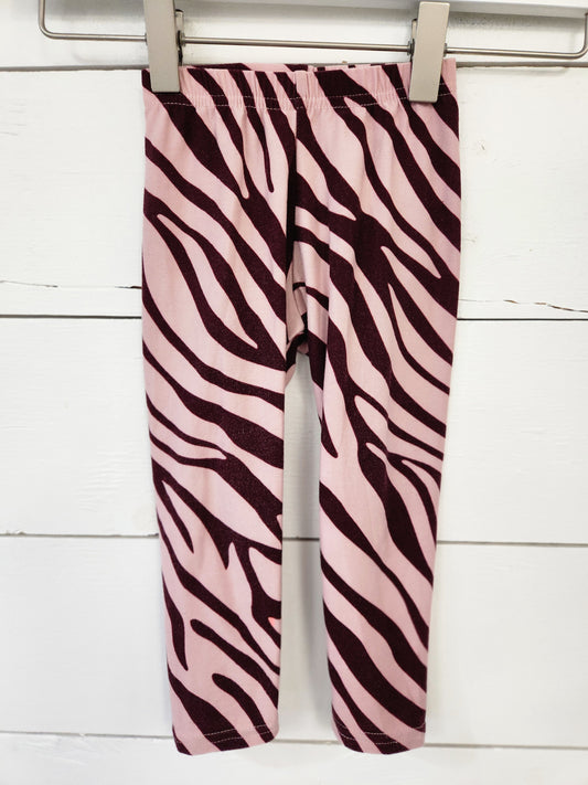 Size 2t | Dot Dot Smile Leggings - Purple Zebra