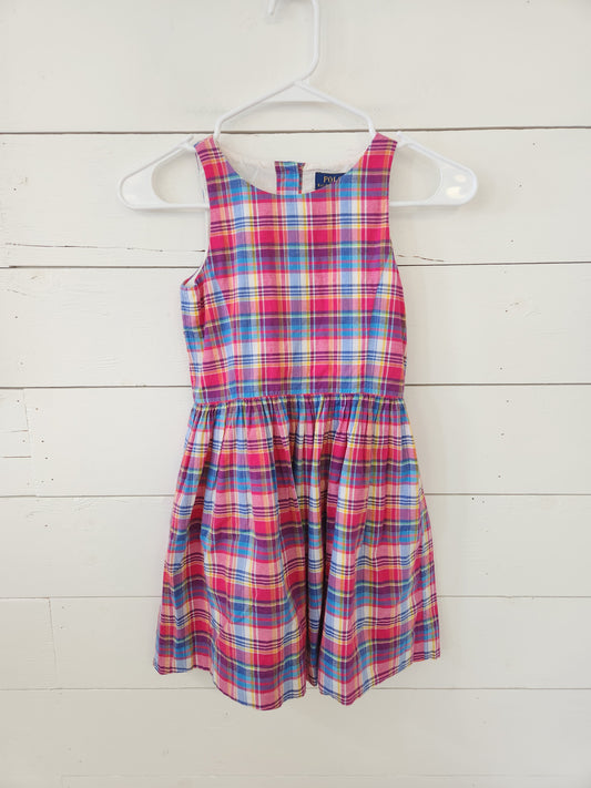 Size 8 | Polo Pink Plaid Dress