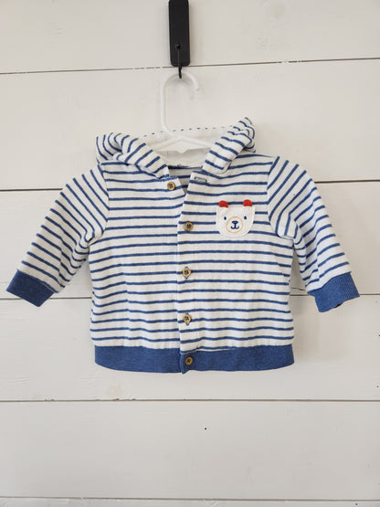 Size 3-6m | Bear Striped Hoodie