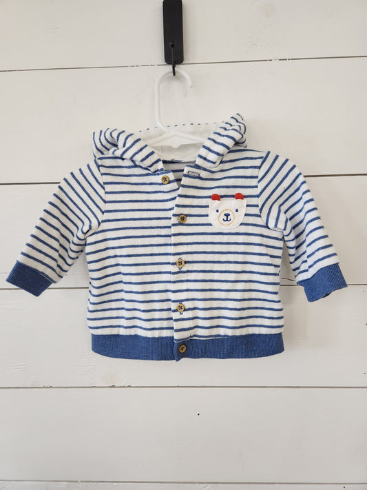 Size 3-6m | Bear Striped Hoodie