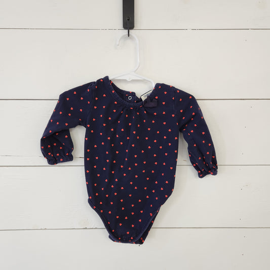 Size 9m | Osh Kosh Navy & Hearts Bodysuit