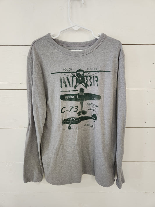 Size 8-9 | Crewcuts Grey Airplane Longsleeve