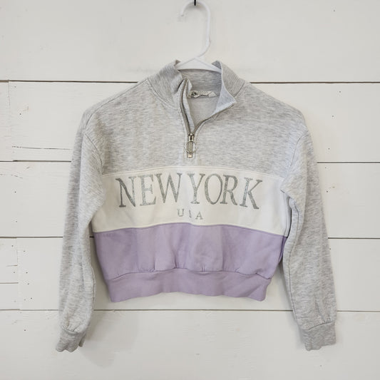 Size 8-10 | H&M New York Crop 1/4 Zip Sweater