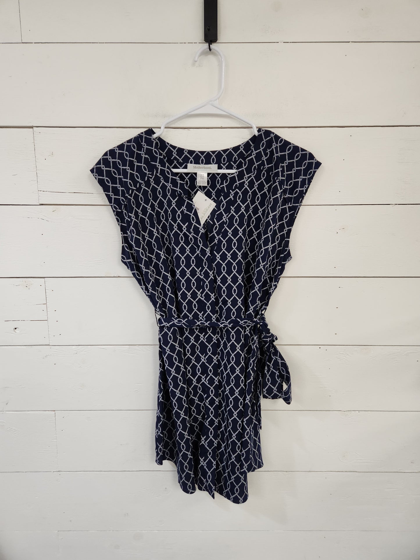 Size M | Motherhood Maternity Navy Tie-Back Sleeveless Shirt