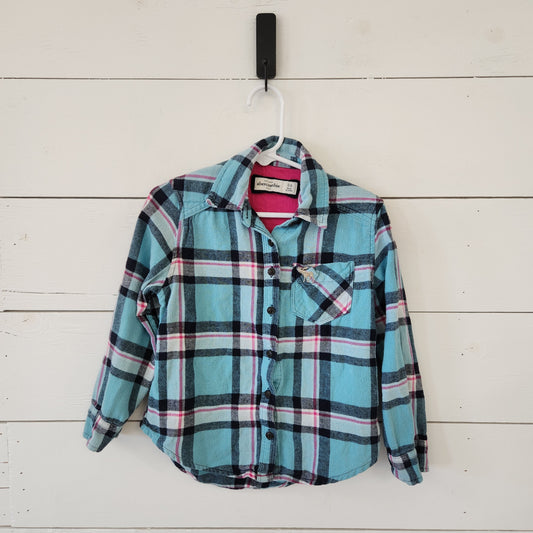 Size 3-4 | Abercrombie Kids Blue Flannel