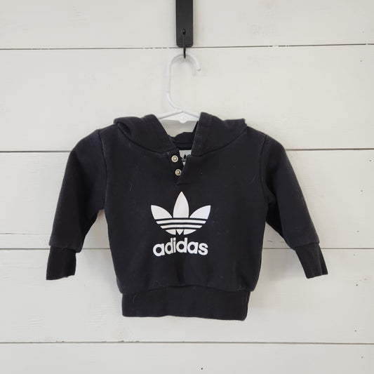 Size 3m | Adidas Black Hoodie with Snaps