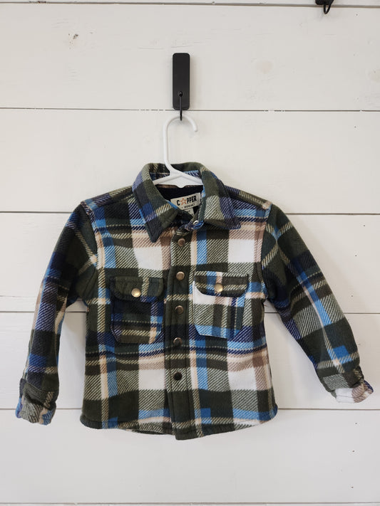 Size 2t | Copper Denim Sherpa-Lined Fleece Jacket