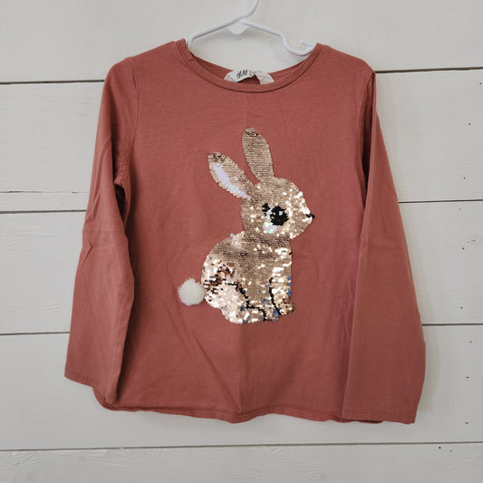 Size 6-7 | H&M Pink Bunny Reversible-Sequin Long Sleeve