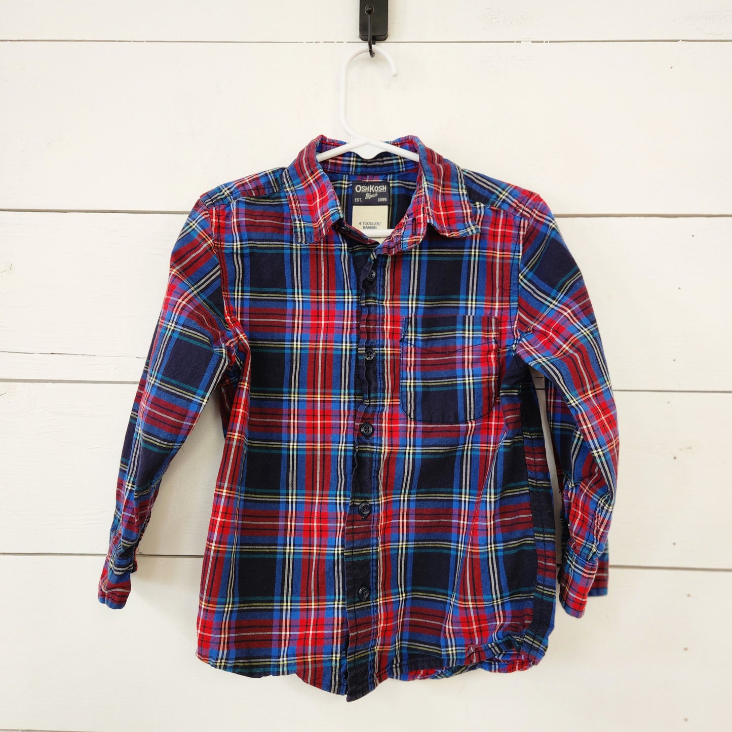 Size 4t | Oshkosh Red/Blue Plaid Button Down