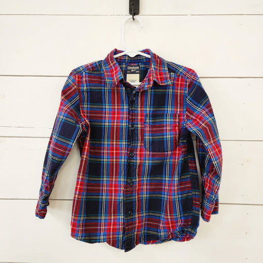 Size 4t | Oshkosh Red/Blue Plaid Button Down