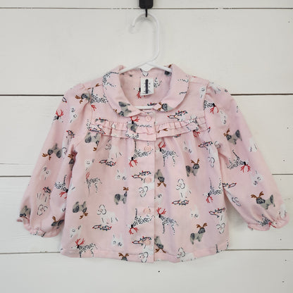 Size 12-18m | Janie and Jack Buttondown Holiday Shirt