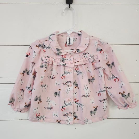 Size 12-18m | Janie and Jack Buttondown Holiday Shirt