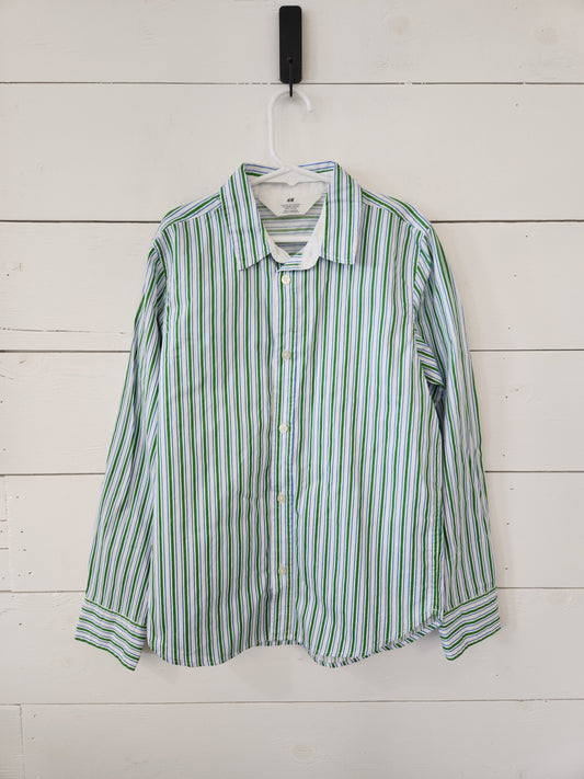 Size 8 | H&M Blue & Green Striped Buttondown