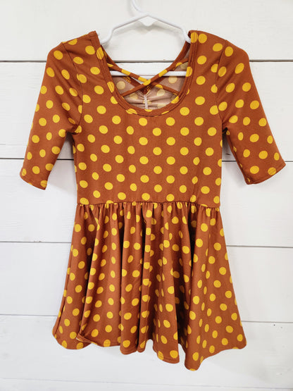 Size 2t | DotDotSmile Orange Polkadot Dress