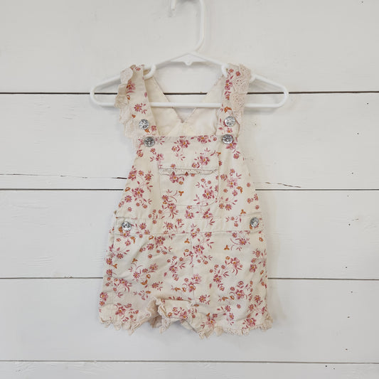 Size 12m | Unbranded Floral Short Overalls