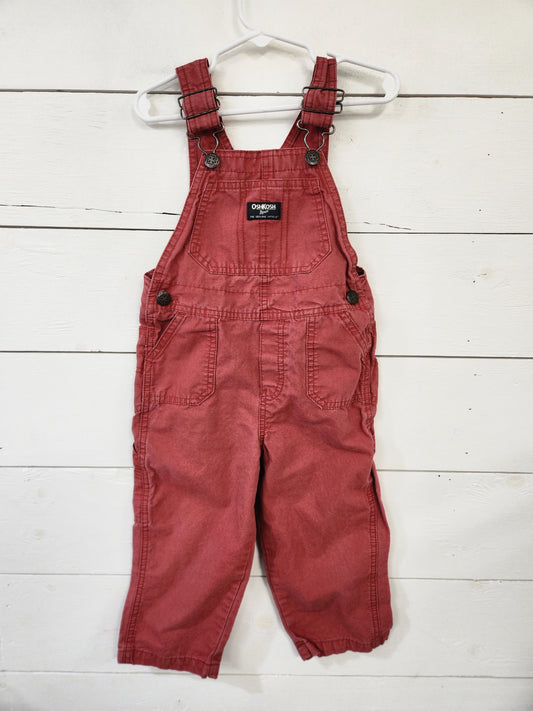 Size 3t | Oshkosh Cargo Overalls - Red Brick