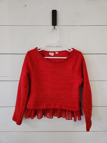 Size 6-7 | Gap Red Ruffle Sweater