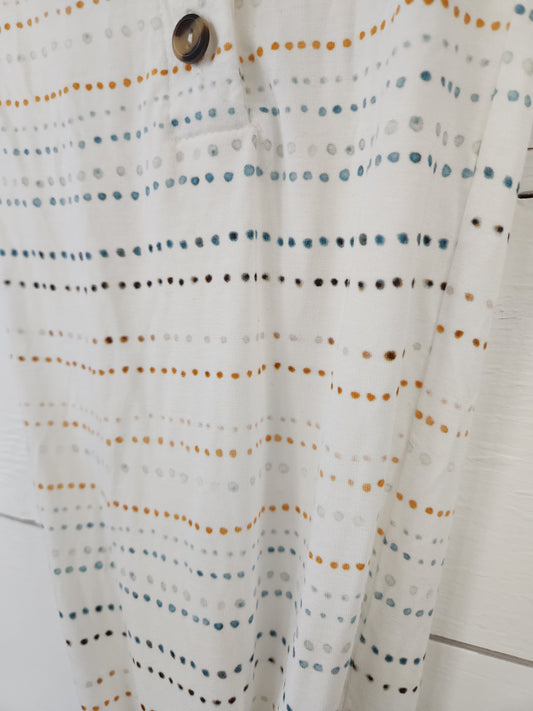 Size NB | Lou Lou Yellow & Blue Dots Knotted Gown