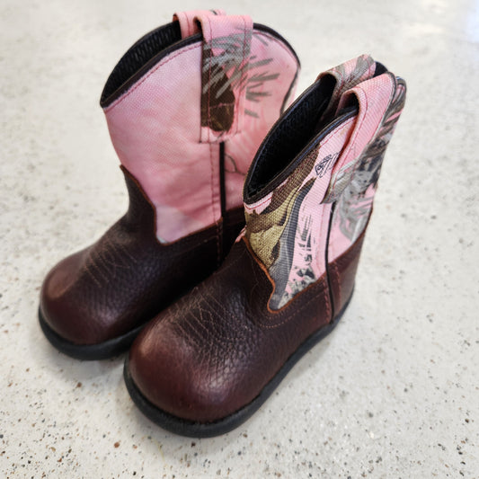 Size 3 | Old West Pink Camo Boots