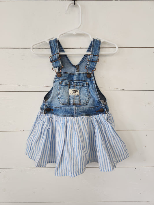 Size 18m | Osh Kosh Blue Striped Overall Dress