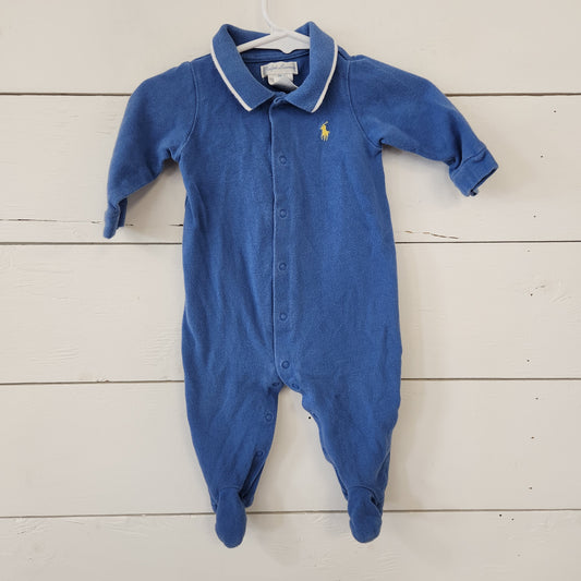 Size 6m | Ralph Lauren Blue Footie
