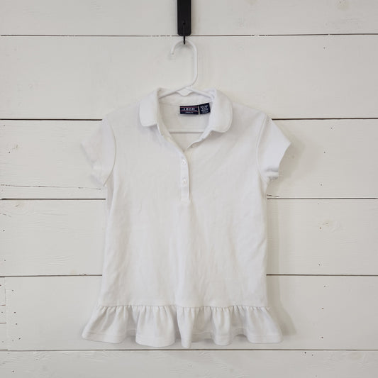 Size 6 | Izod White Collared Ruffle Detailed Shirt