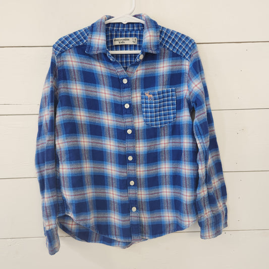 Size 7-8 | Abercrombie Kids Blue Flannel