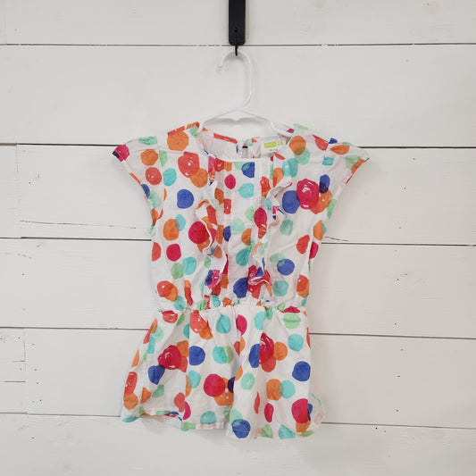 Size 7-8 | Crazy 8 Ruffle Front & Bubbles Shirt