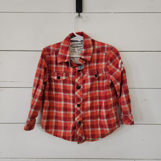 Size 3t | Osh Kosh Red Plaid Long Sleeve Buttondown