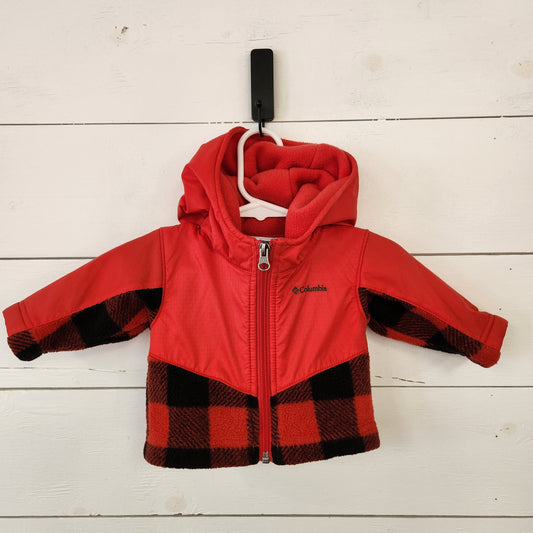 Size 0-3m | Columbia Red Plaid Hooded Fleece