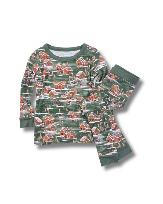 Long Sleeve Pajama Set by Little Alaskan | Christmas Village