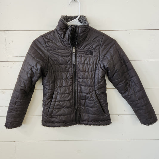 Size 7-8 | The North Face Fleece Lined Black Jacket *stain
