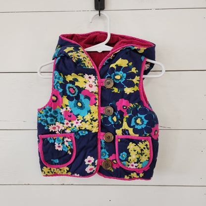 Size 6m | Floral & Corduroy Reversible Vest
