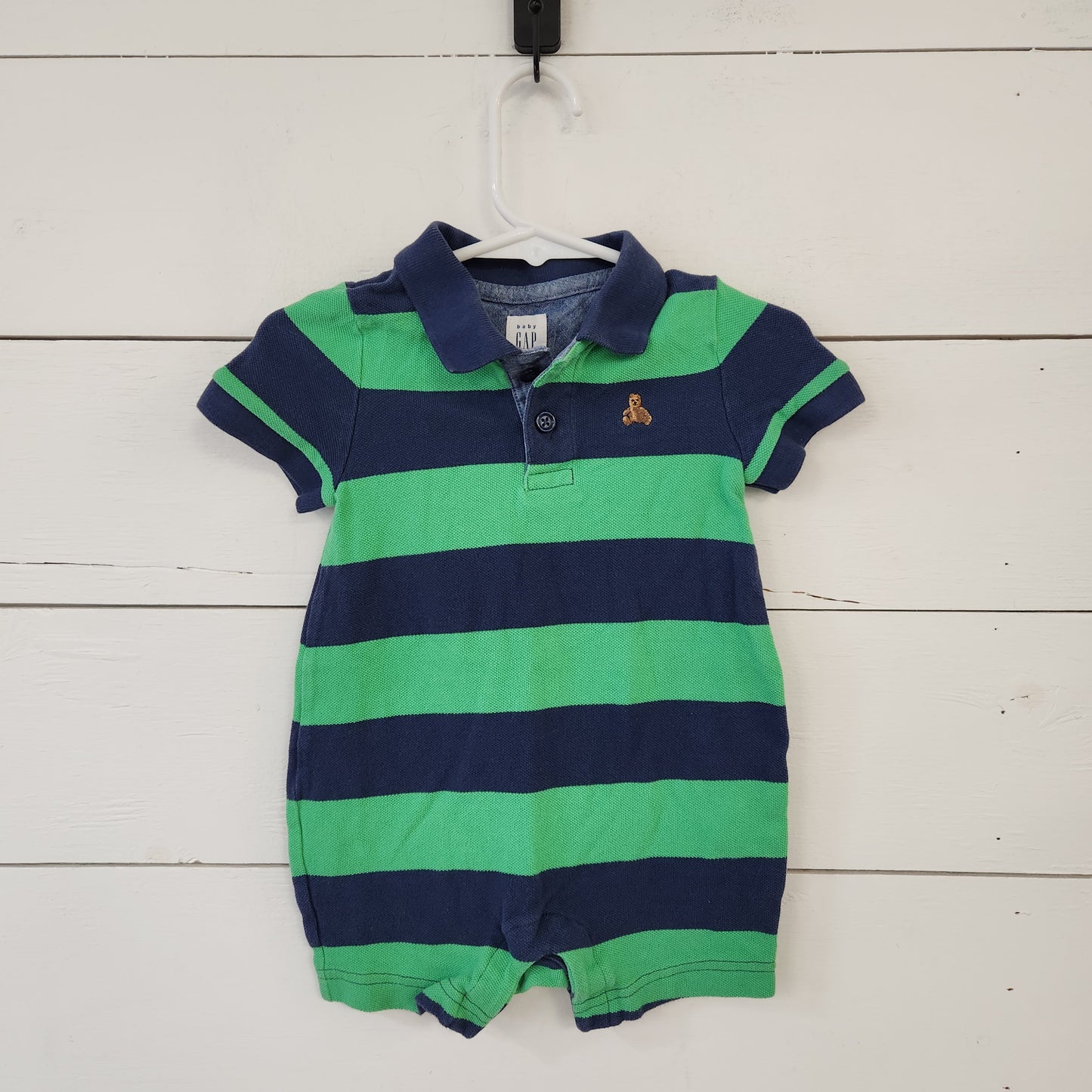 Size 6-12m | Gap Navy & Green Shortie Romper