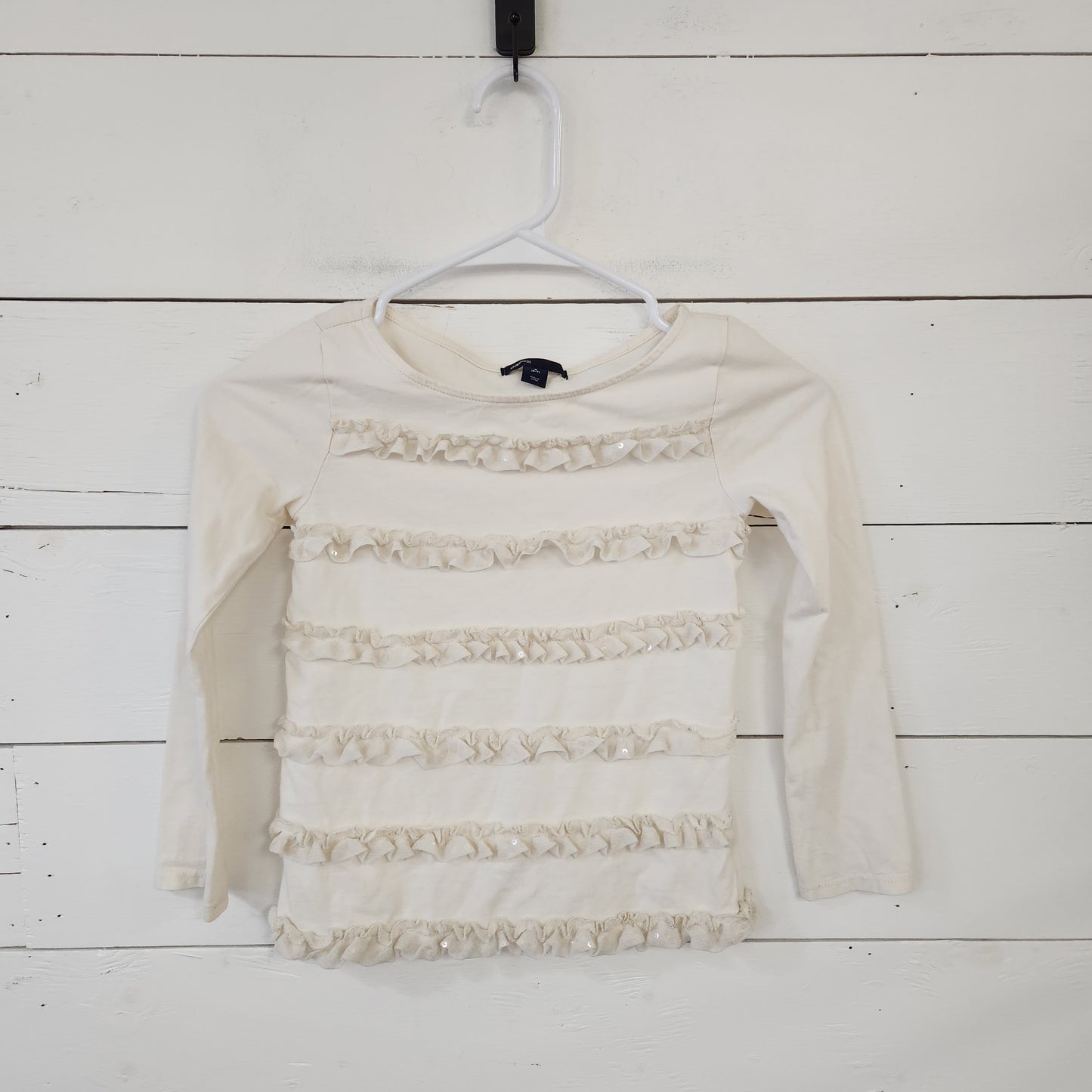 Size 6-7 | Gap Cream Ruffled Shirt