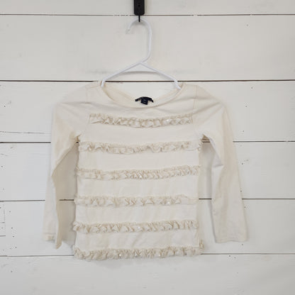Size 6-7 | Gap Cream Ruffled Shirt