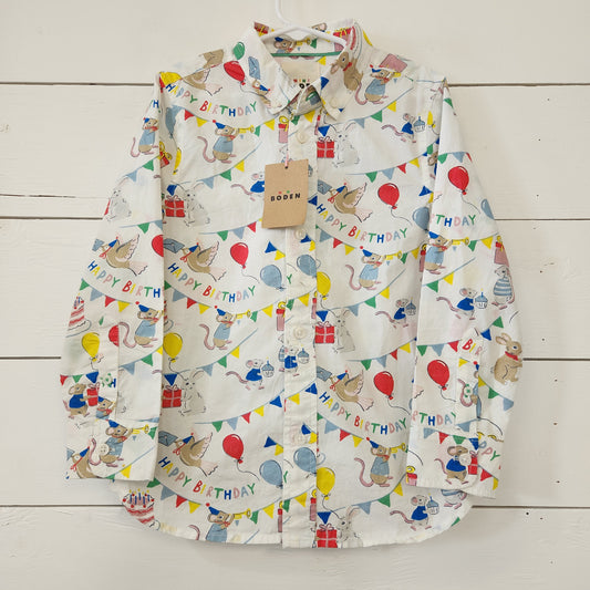 Size 6-7 | Mini Boden Birthday Button Up NWT